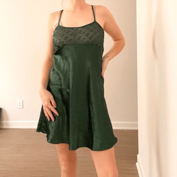Vintage Victoria's Secret Emerald Green Mini Slip Dress Vintage Victoria's Secret Emerald Green Mini Slip Dress